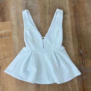 Plunge Peplum Blouse